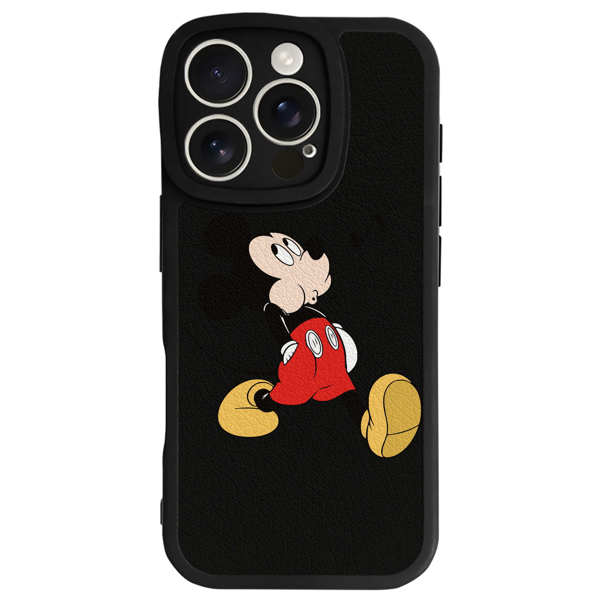 （画像用） ミッキーマウス Mickey Mouse 【iPhone 16シリーズ対応】シリコンスマホケース（レザー調） 材質：シリコン